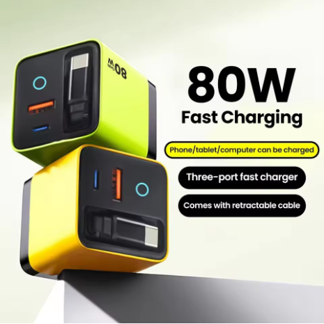 TriCharge GaN 80W Retractable Station