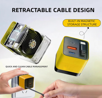 TriCharge GaN 80W Retractable Station