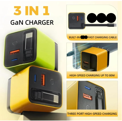 TriCharge GaN 80W Retractable Station