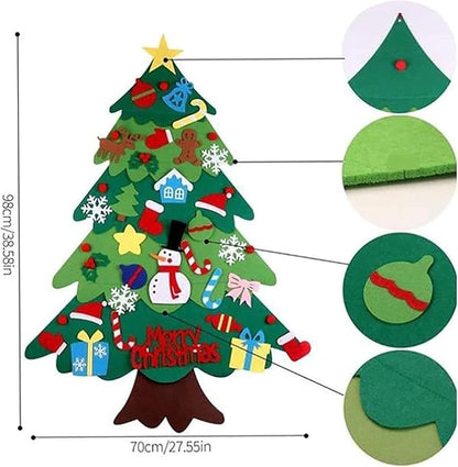 Montessori Felt Christmas Tree with Lights for Kids
