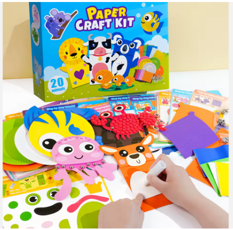 Kids DIY 20-Animal Paper Craft Kit