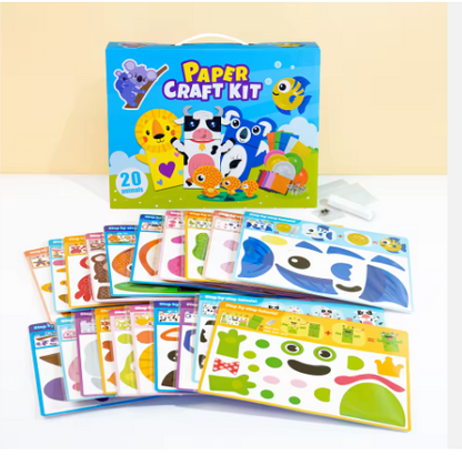 Kids DIY 20-Animal Paper Craft Kit