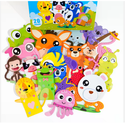 Kids DIY 20-Animal Paper Craft Kit