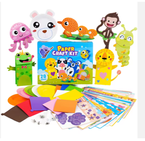 Kids DIY 20-Animal Paper Craft Kit