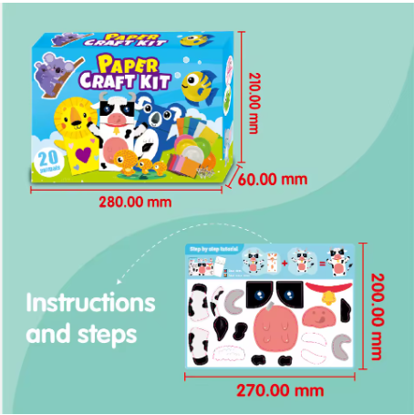 Kids DIY 20-Animal Paper Craft Kit