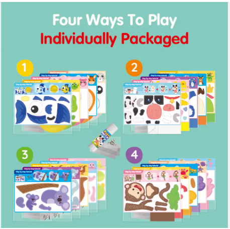 Kids DIY 20-Animal Paper Craft Kit