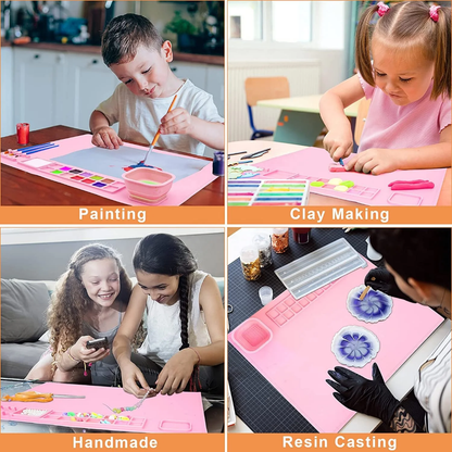 Silicone Art Mat +Brushes+ Acrylic paint set