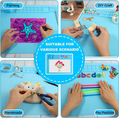 Silicone Art Mat +Brushes+ Acrylic paint set