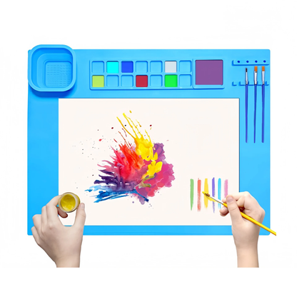Silicone Art Mat +Brushes+ Acrylic paint set