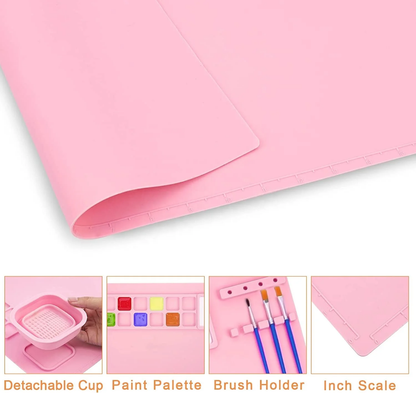 Silicone Art Mat +Brushes+ Acrylic paint set