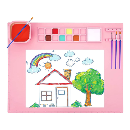 Silicone Art Mat +Brushes+ Acrylic paint set